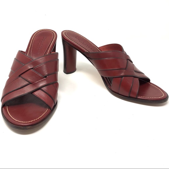 Cole Haan Shoes - Cole Haan Country Red Leather Woven Sandal Heel 8